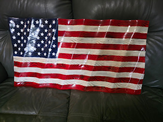 Handcrafted Wall Mounted Wooden American Flag