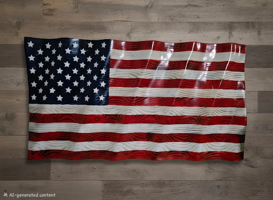 Handcrafted Wall Mounted Wooden American Flag